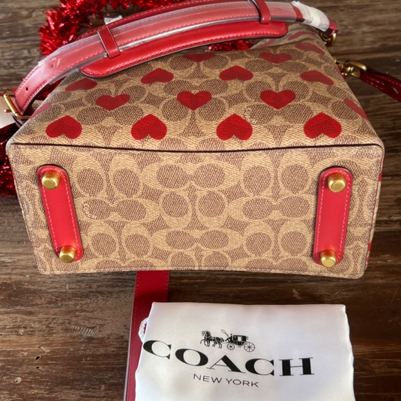 Coach Willow Bucket Bag In Signature Canvas With Heart Print BRAND NEW - Picture 13 of 14